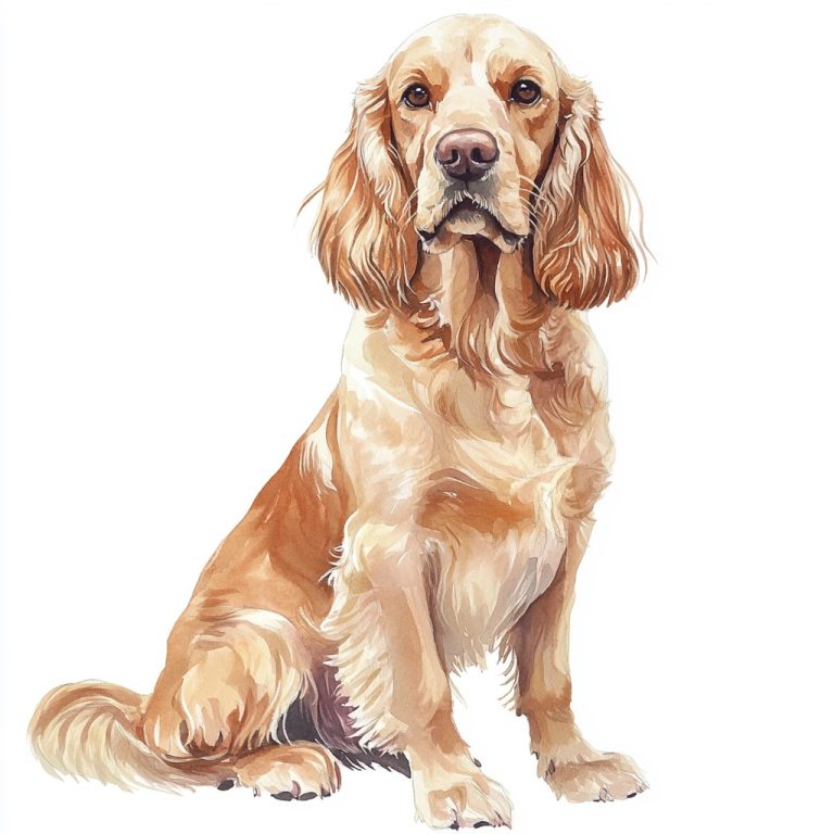 Watercolor Cocker Spaniel Portrait