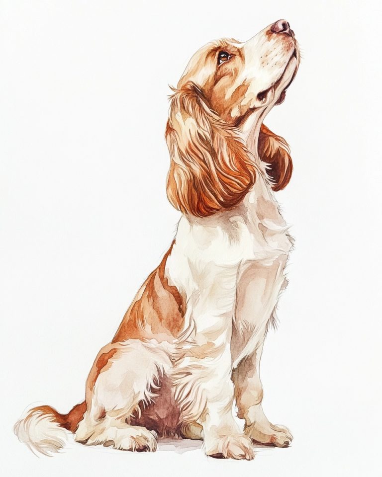 Watercolor Cocker Spaniel Profile