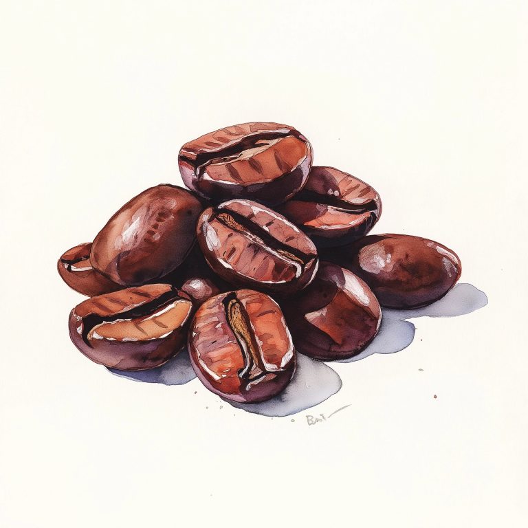 Watercolor Coffee Beans Illustration