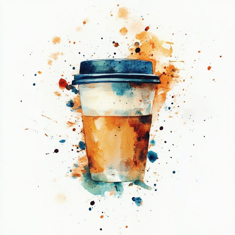 Watercolor Coffee To Go