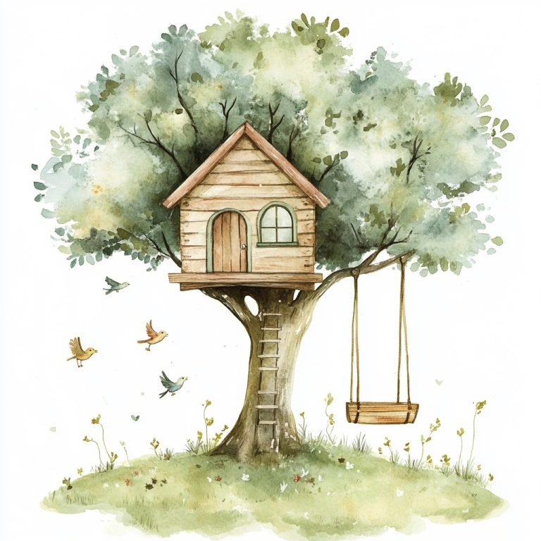 Watercolor Comic Tree House