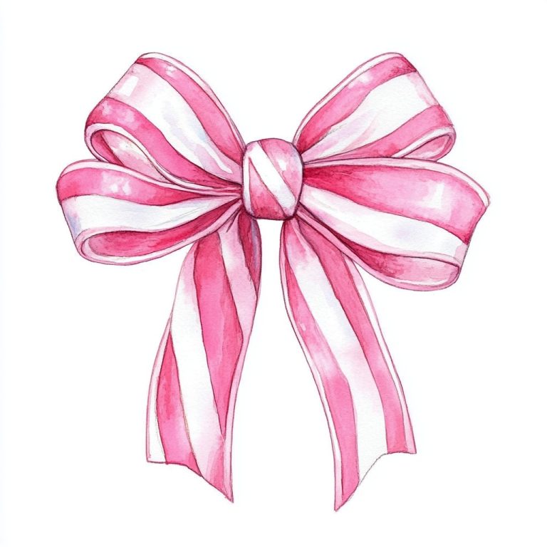 Watercolor Coquette Candy Cane