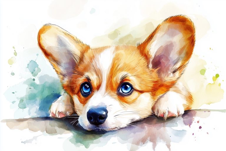 Watercolor Corgi Icon scaled