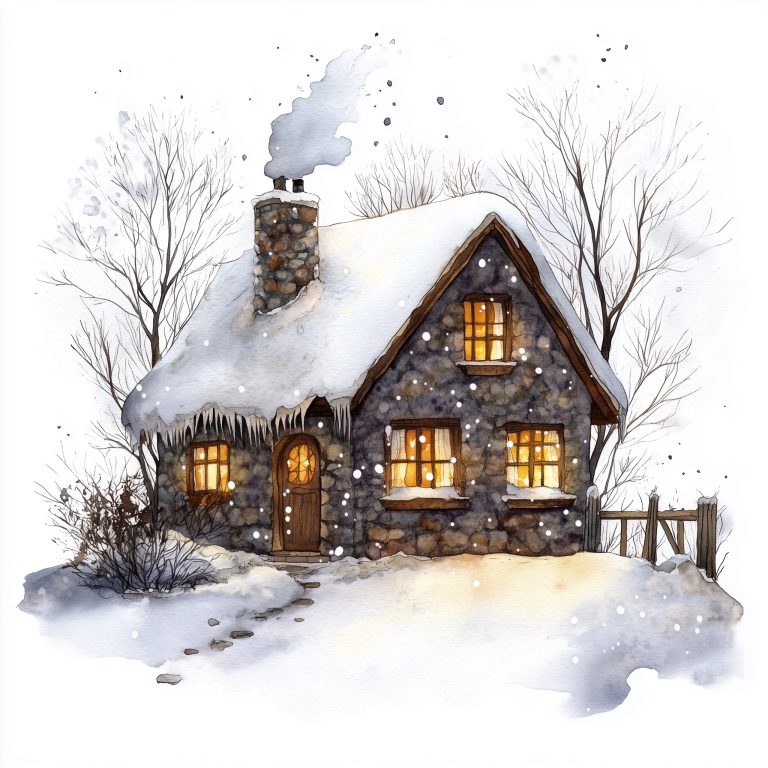 Watercolor Cottage Clip Art