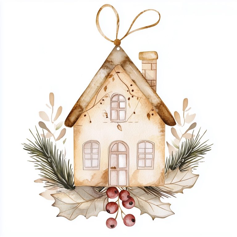 Watercolor Cottage Ornament
