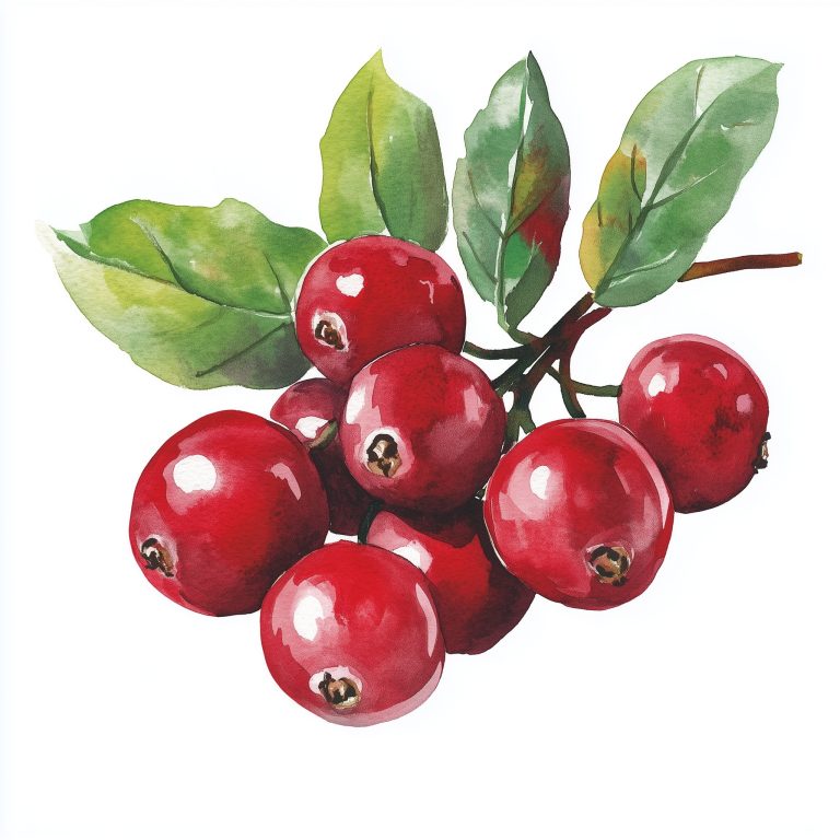 Watercolor Cranberry Illustration