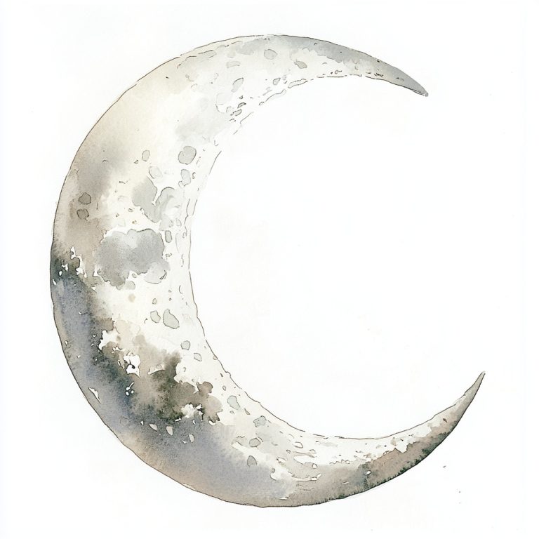 Watercolor Crescent Moon