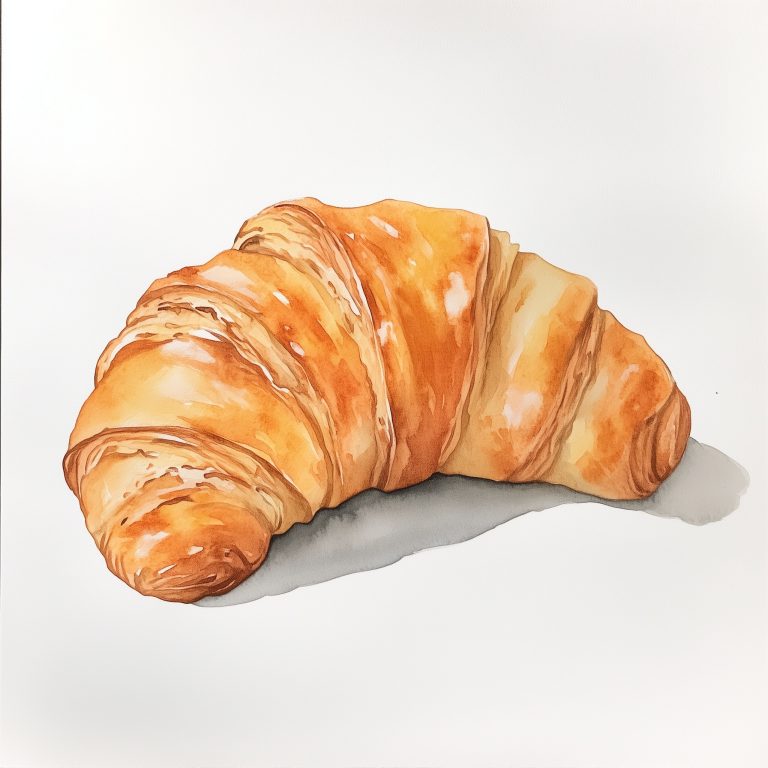 Watercolor Croissant Illustration