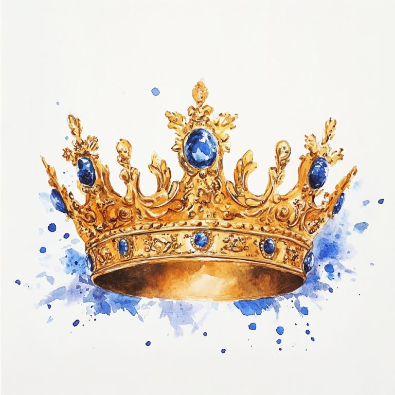 Watercolor Crown with Crystals