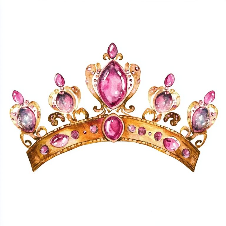 Watercolor Crown with Jewels