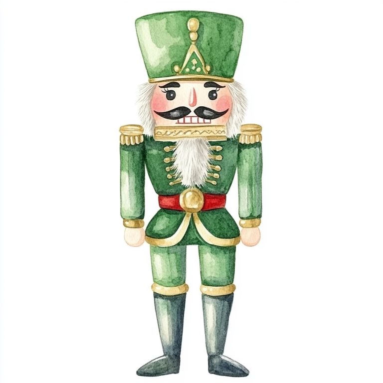 Watercolor Cute Nutcracker Design