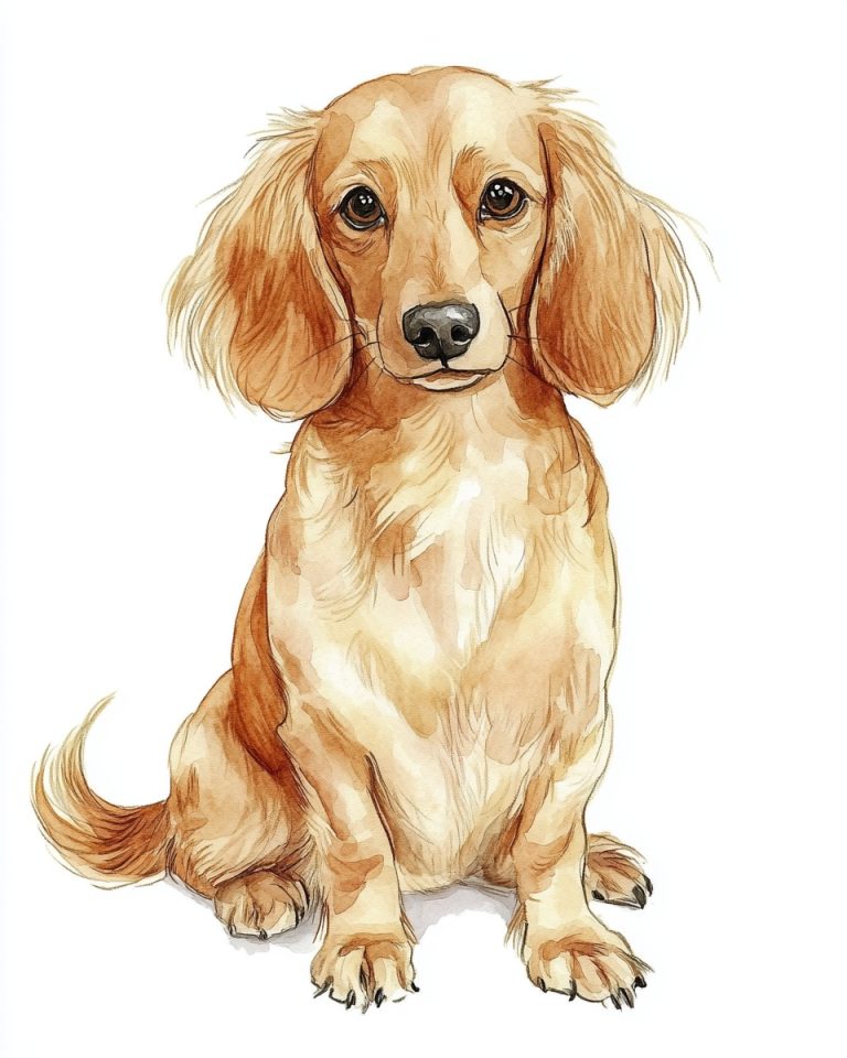 Watercolor Dachshund in Soft Colors