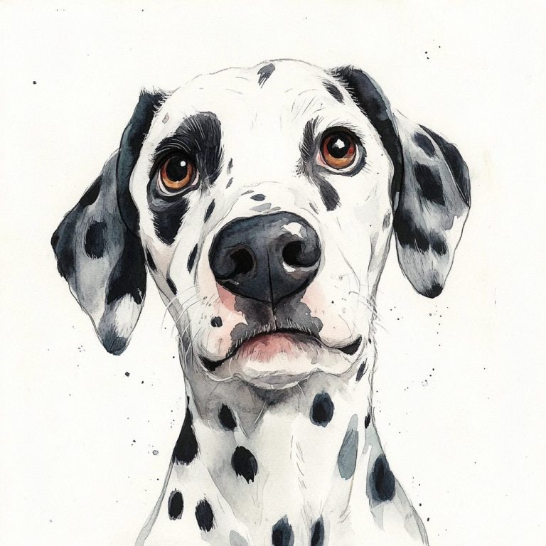 Watercolor Dalmatian Humor