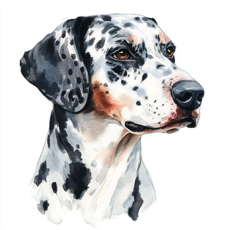 Watercolor Dalmatian Portrait