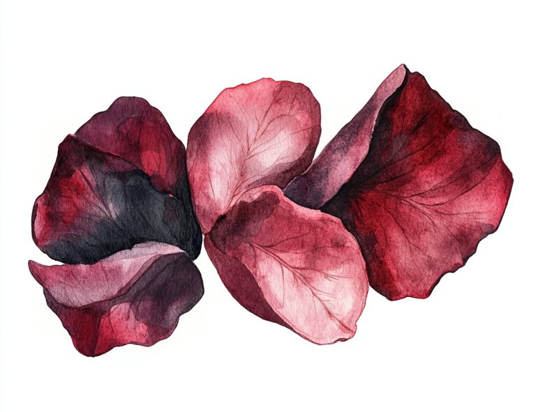 Watercolor Dark Red Petals