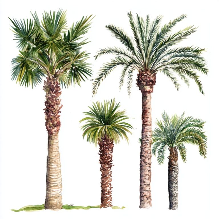 Watercolor Date Palm Layouts