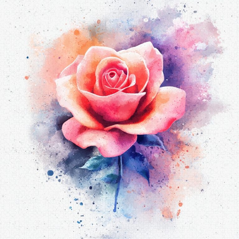 Watercolor Desert Rose Splash