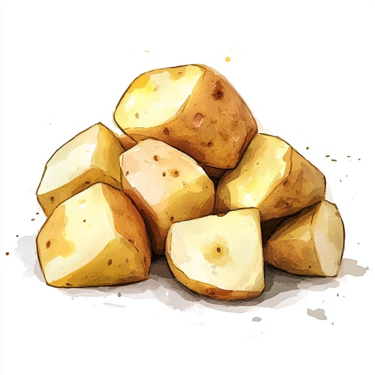 Watercolor Diced Potatoes