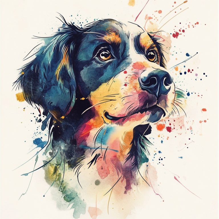 Watercolor Dog Design