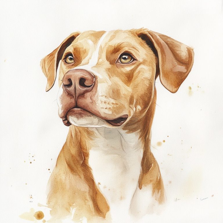 Watercolor Dog on White