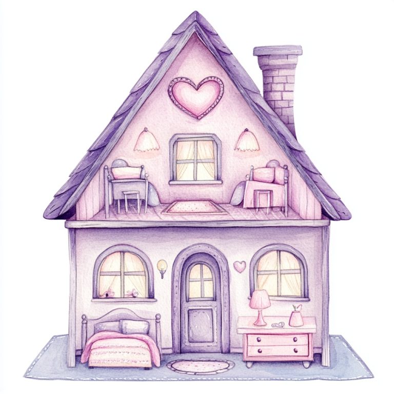 Watercolor Dollhouse Clipart