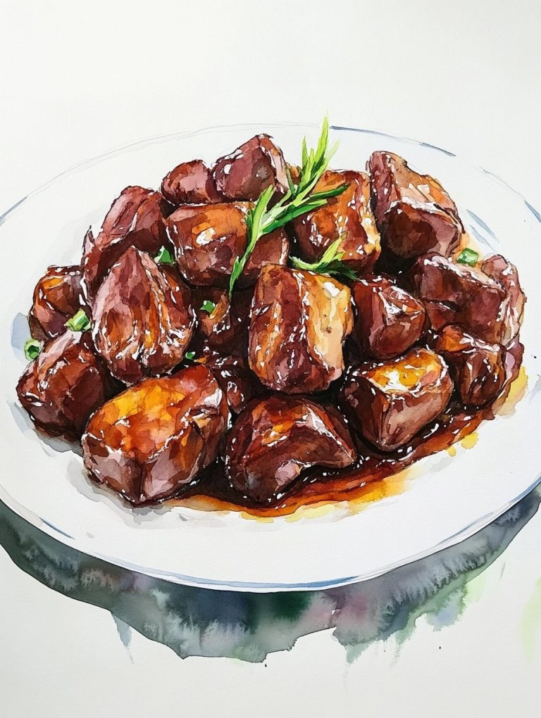 Watercolor Dongpo Braised Pork