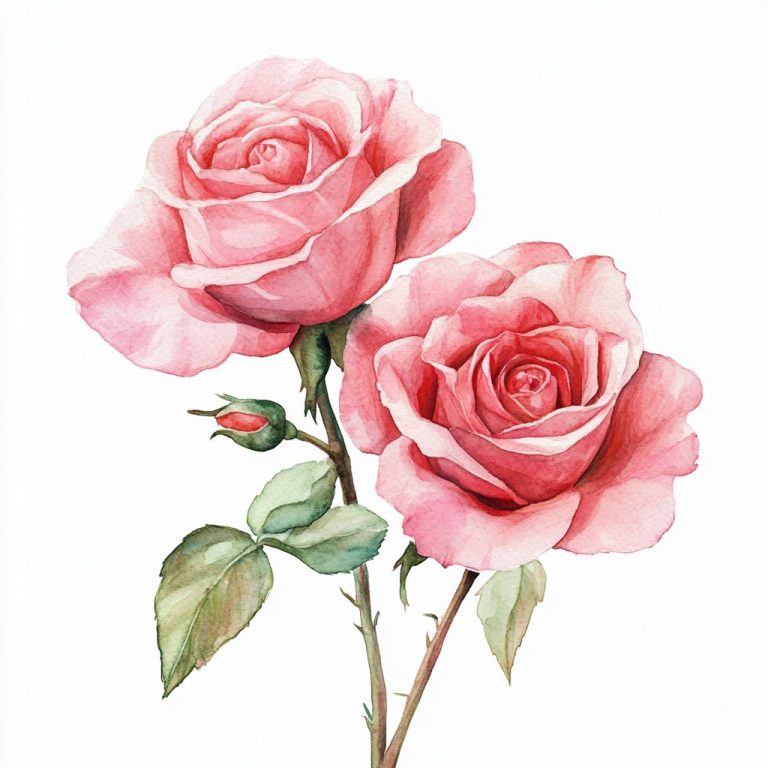 Watercolor Dusty Roses