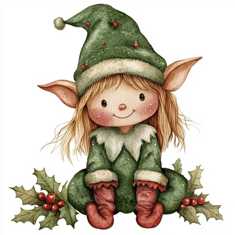 Watercolor Elf Illustration