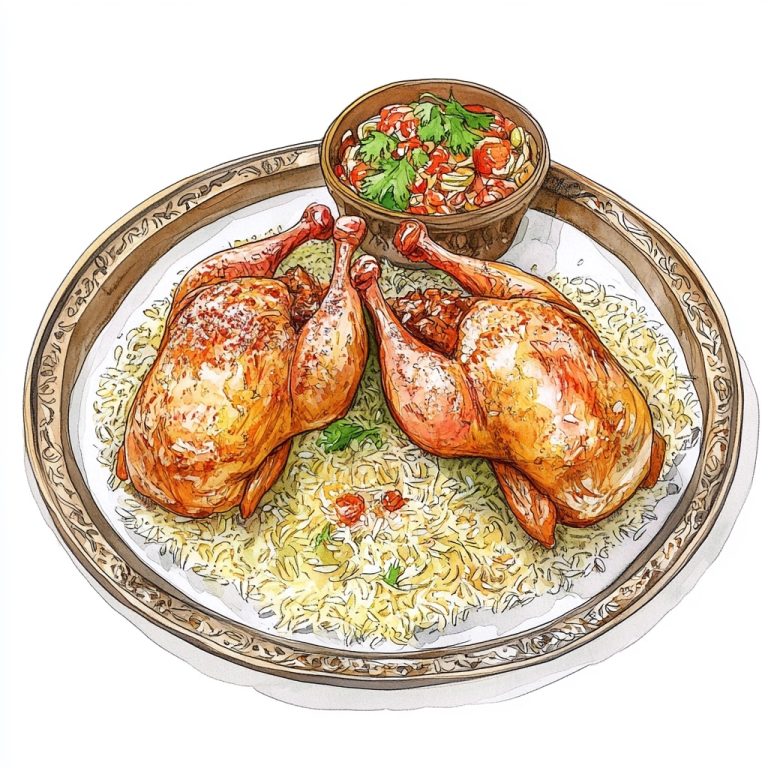 Watercolor Emirati Tray Illustration