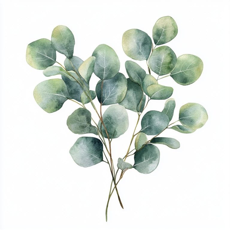 Watercolor Eucalyptus Leaves