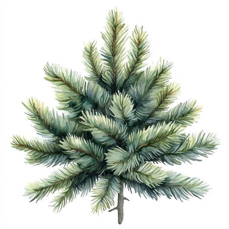 Watercolor Evergreen Tree