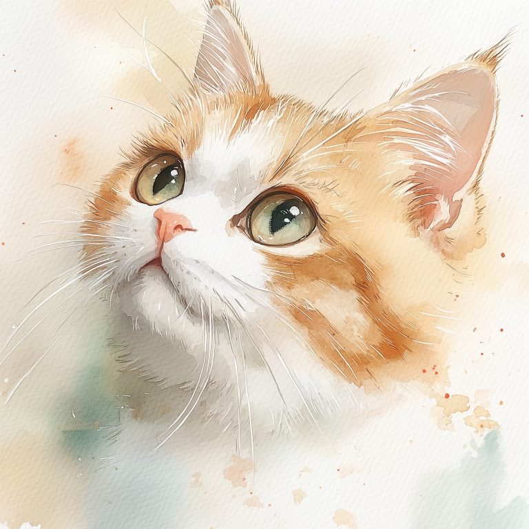 Watercolor Exotic Shorthair Portrait