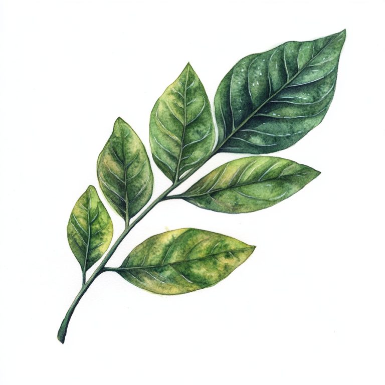 Watercolor Eysenhardtia Leaf