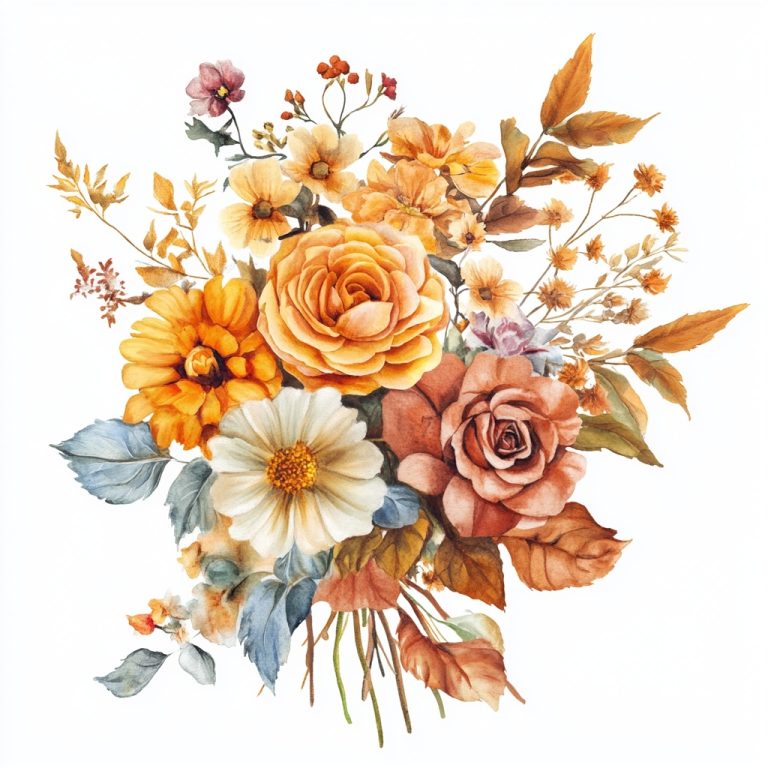 Watercolor Fall Bouquet