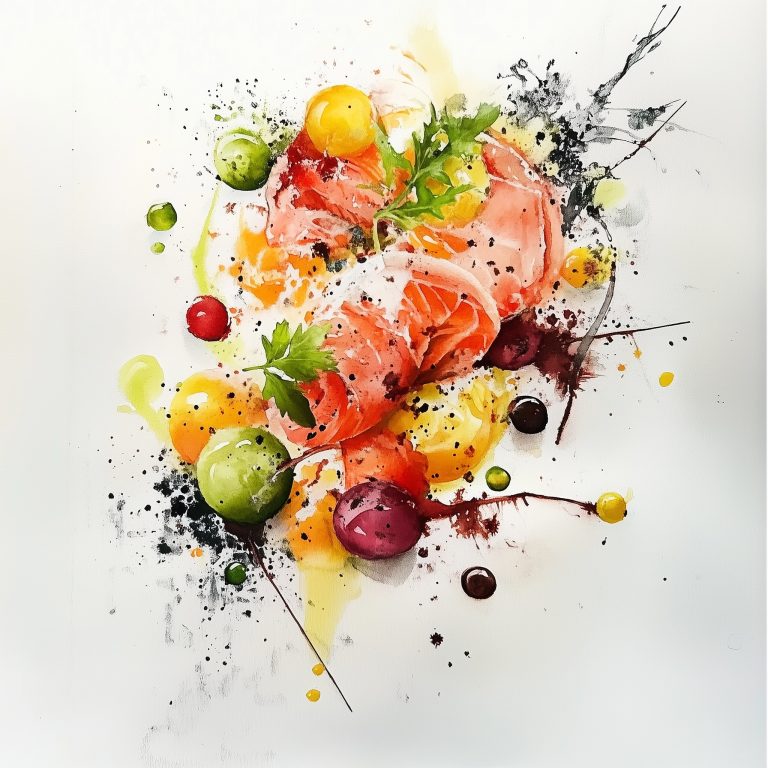 Watercolor Fine Dining Dish