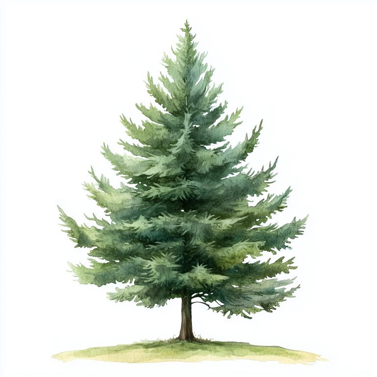 Watercolor Fir Tree Illustration