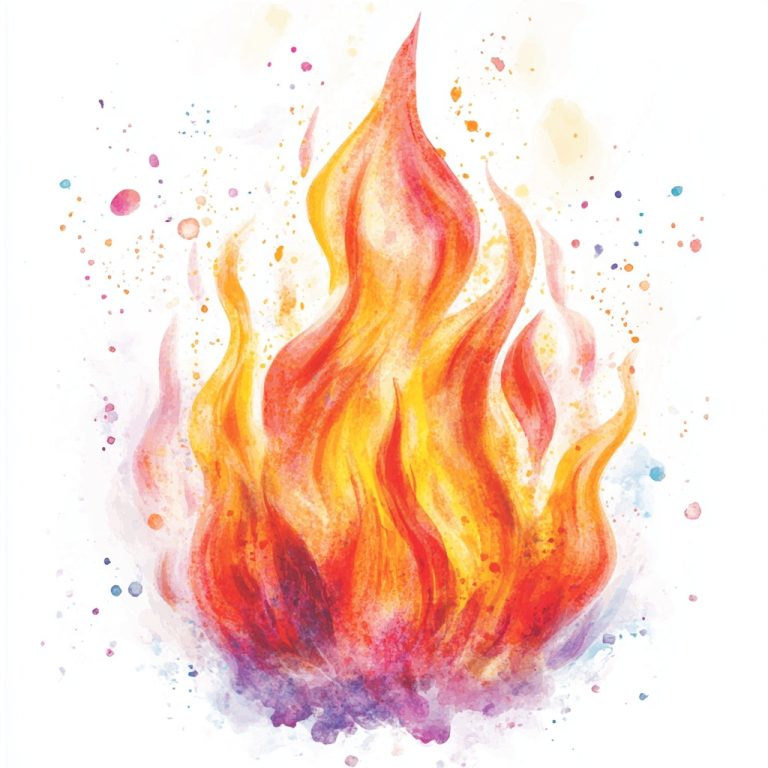 Watercolor Fire Clip Art