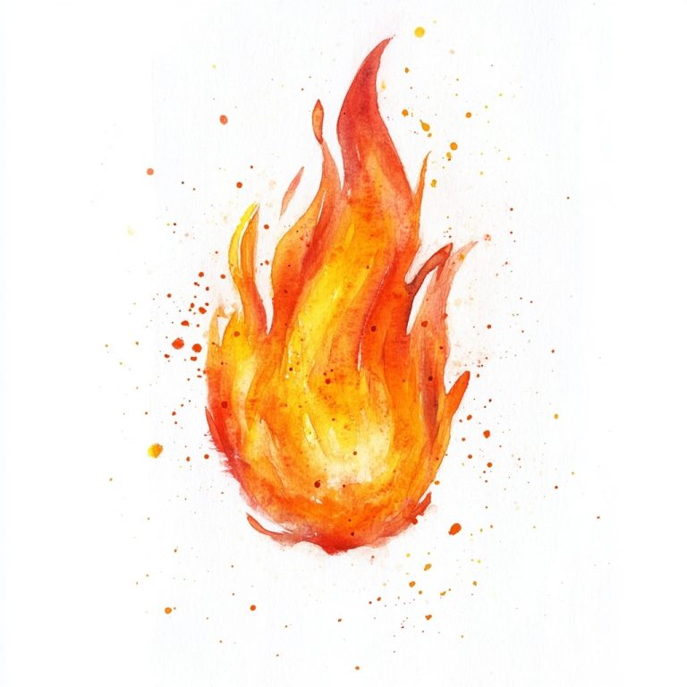 Watercolor Fire Logo