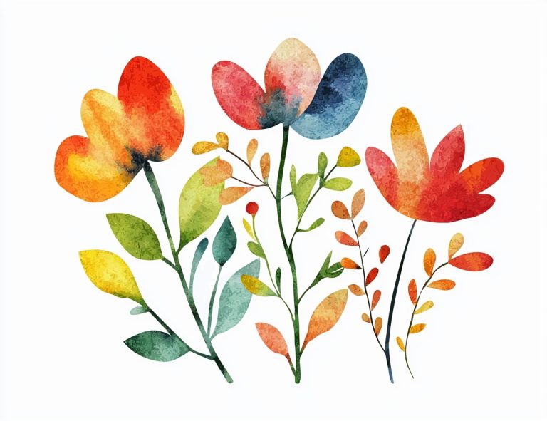 Watercolor Floral Clipart Design