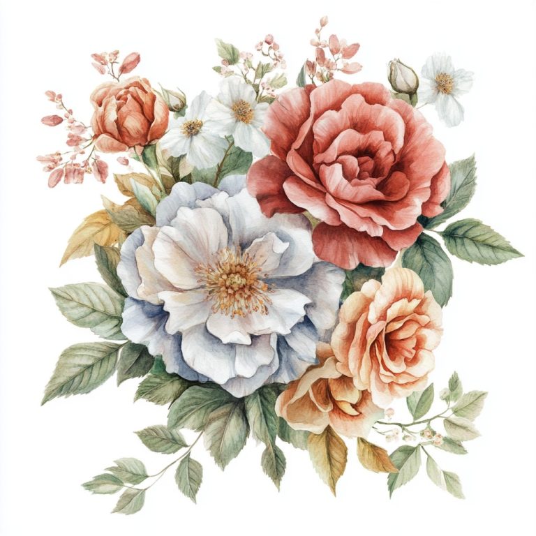 Watercolor Floral Design Elements