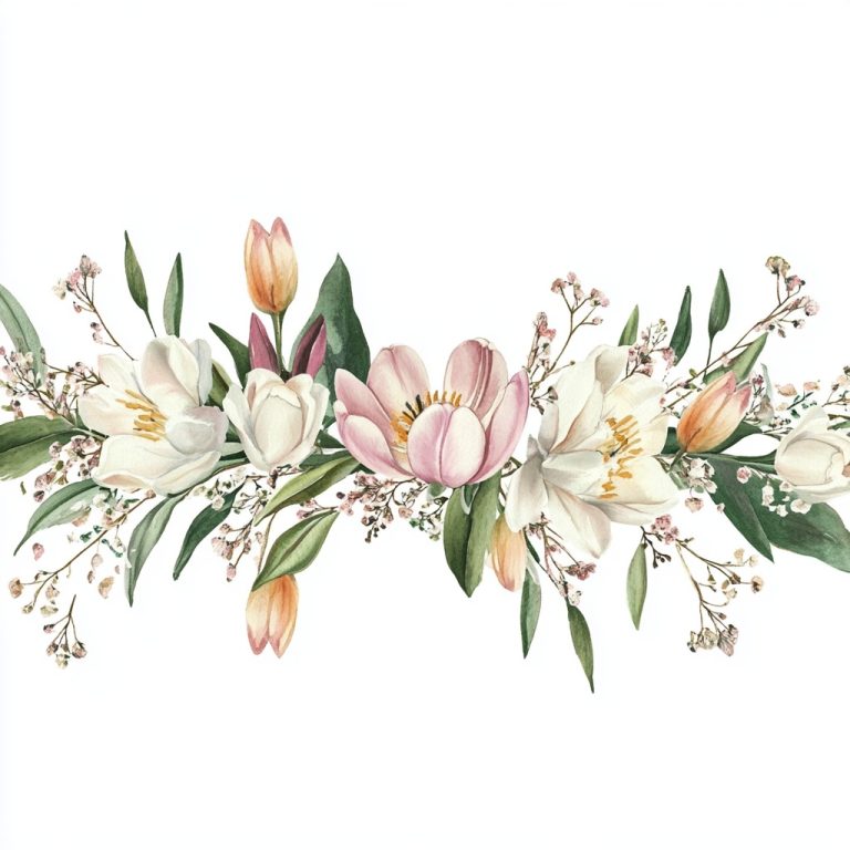 Watercolor Floral Garland Design