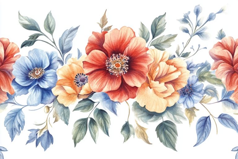 Watercolor Floral Ornament Design