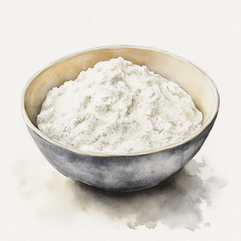 Watercolor Flour Bowl Illustration