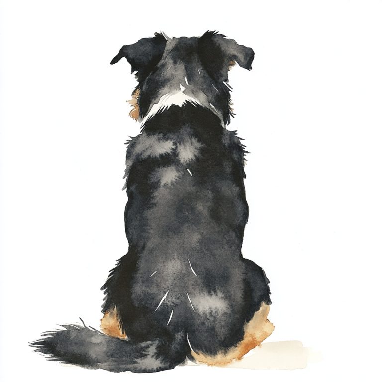 Watercolor Fluffy Aussie Portrait