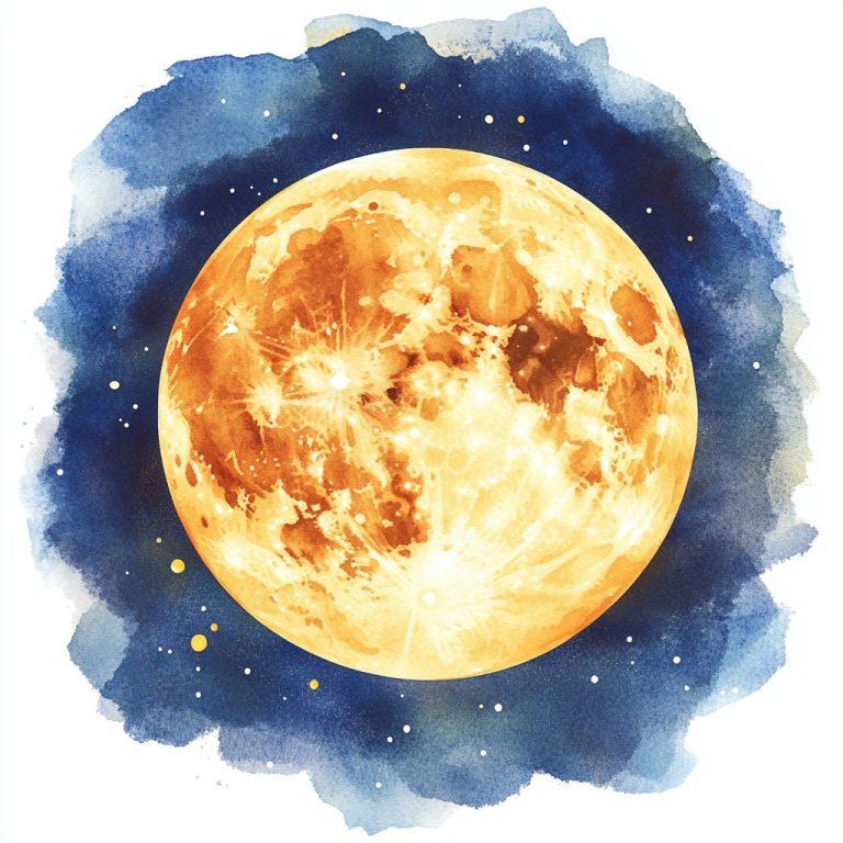 Watercolor Full Moon Clipart