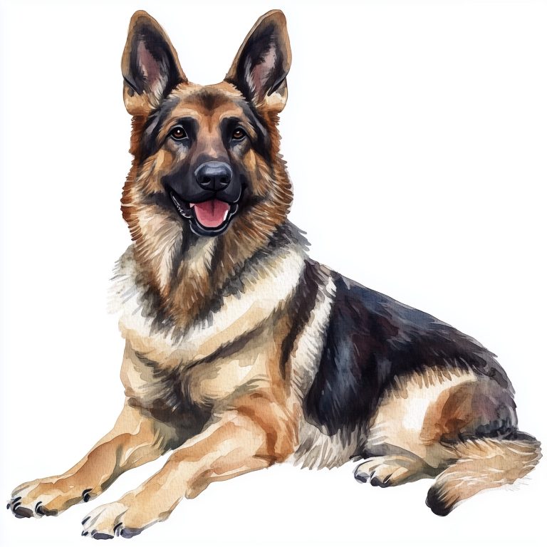 Watercolor German Shepherd Clipart