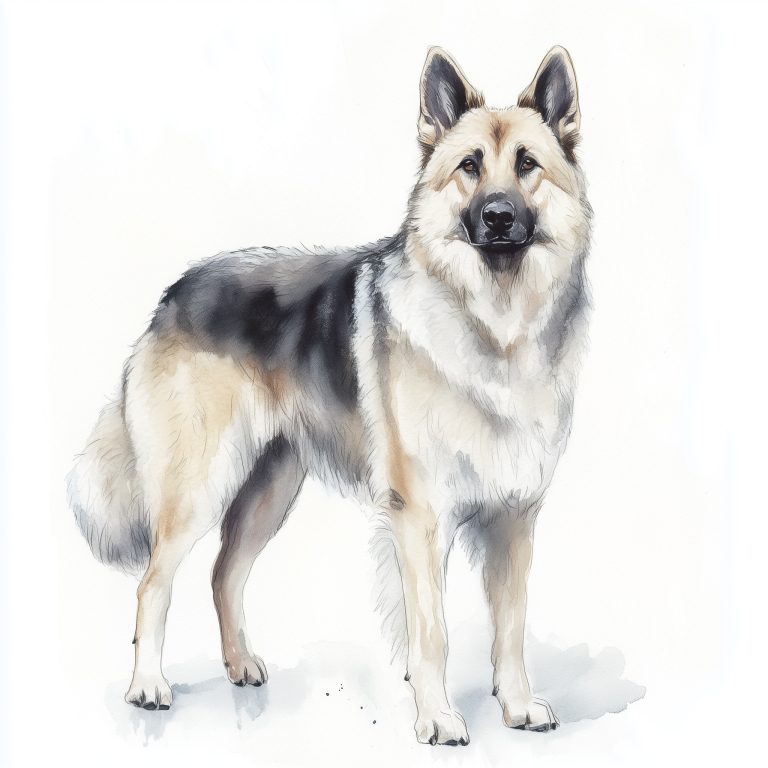 Watercolor German Shepherd Illustration