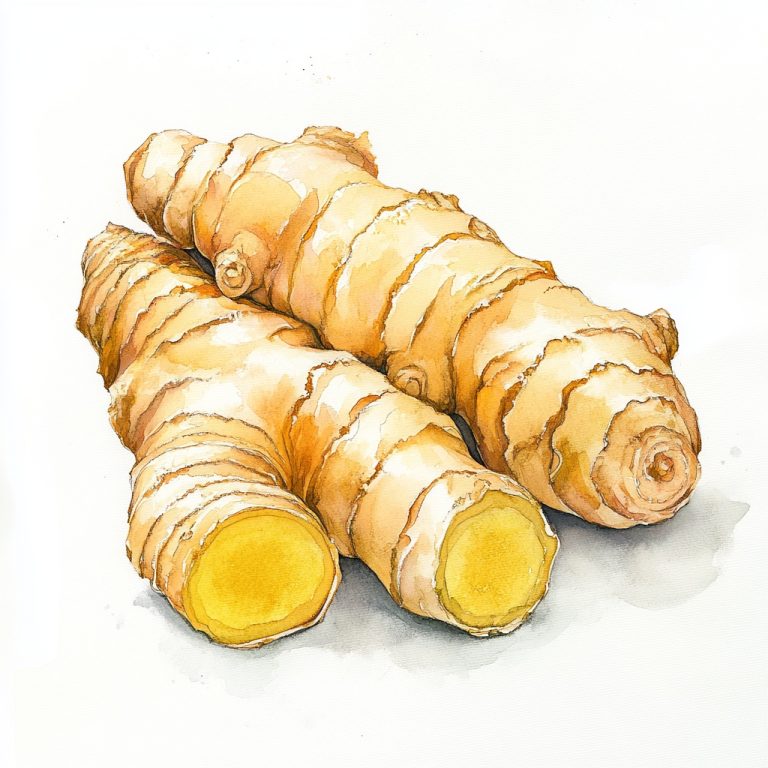 Watercolor Ginger on White