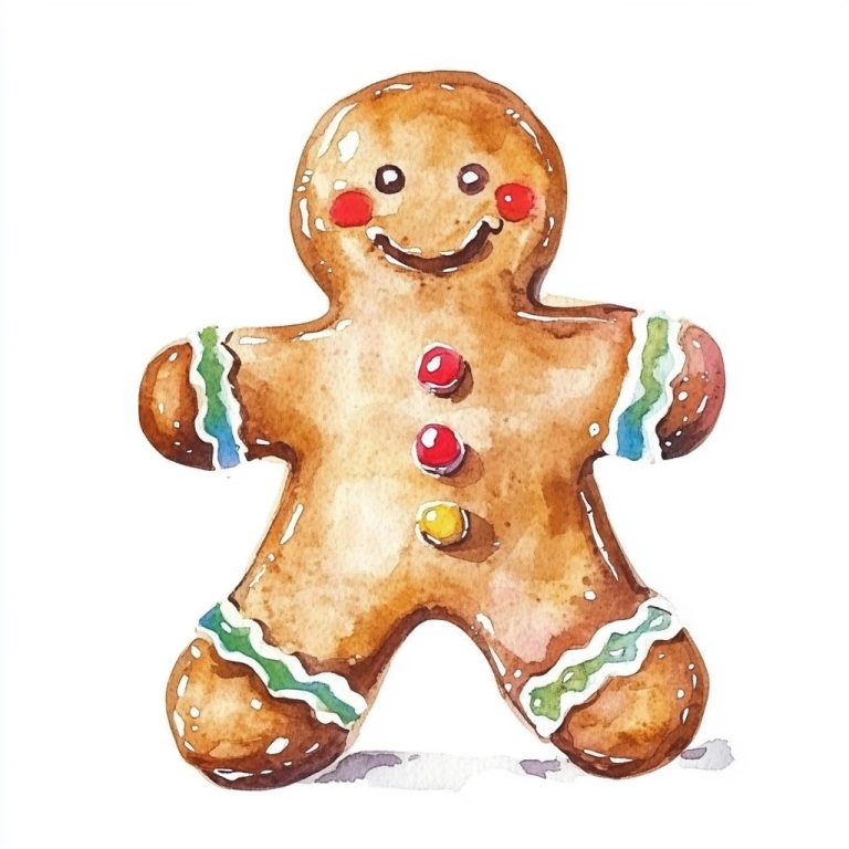 Watercolor Gingerbread Cookie 1