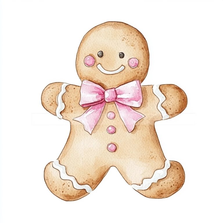 Watercolor Gingerbread Cookie Art